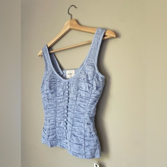 NWT Reformation Archer Top Ice Water Light Blue | US 0 UK 4 - Picture 8 of 13